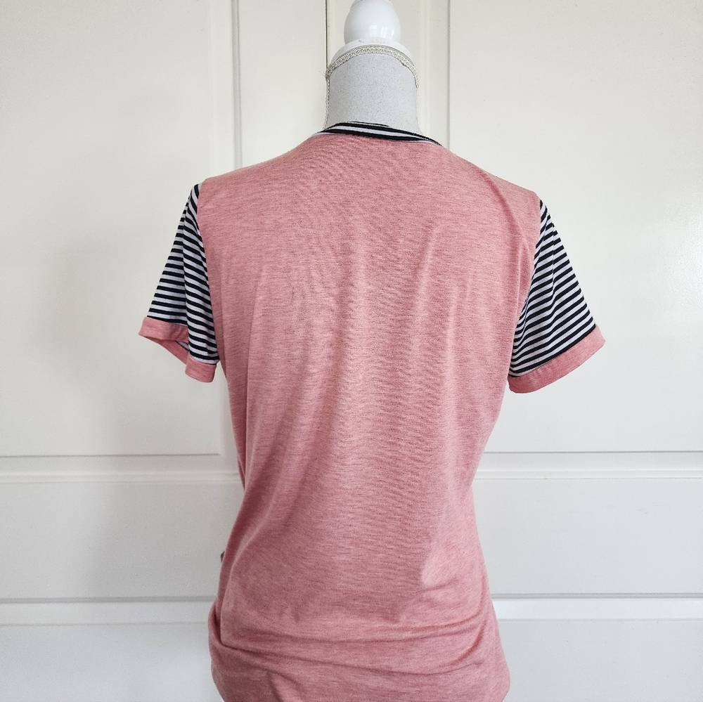 Pink and Black Leopard Print Twisted Hem Women's Top - Picture 4 of 6